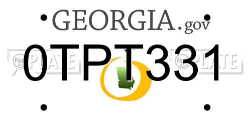 0TPT331 Georgia License Plate
