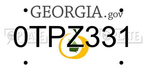 0TPZ331 Georgia License Plate