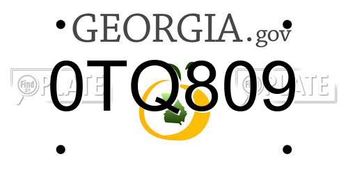0TQ809 Georgia License Plate