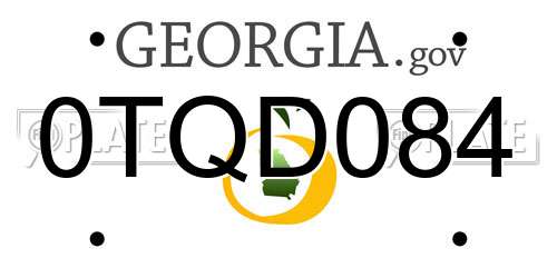 0TQD084 Georgia License Plate
