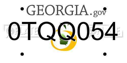 0TQQ054 Georgia License Plate