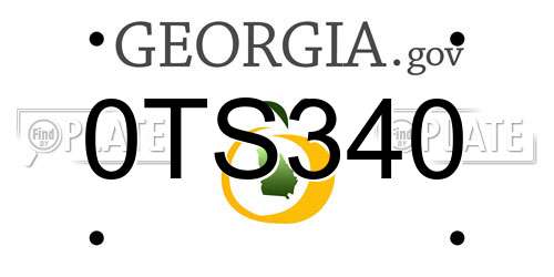 0TS340 Georgia License Plate