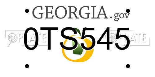 0TS545 Georgia License Plate