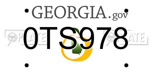 0TS978 Georgia License Plate