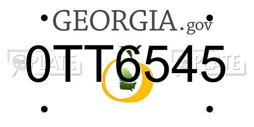 0TT6545 Georgia License Plate