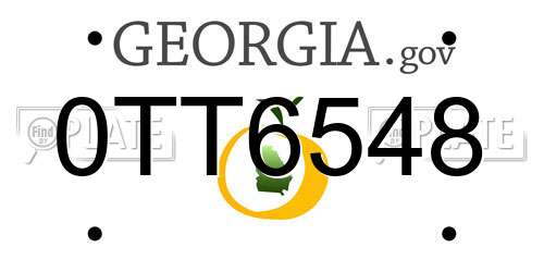 0TT6548 Georgia License Plate