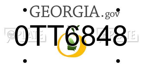 0TT6848 Georgia License Plate