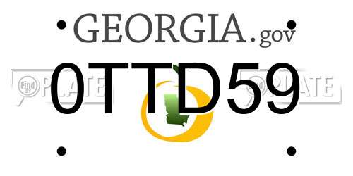 0TTD59 Georgia License Plate