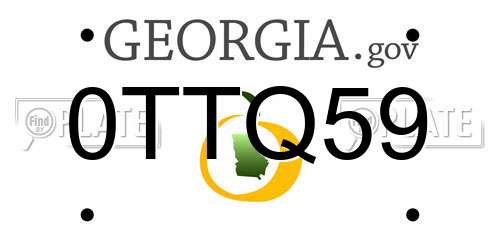 0TTQ59 Georgia License Plate