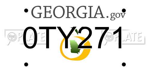0TY271 Georgia License Plate