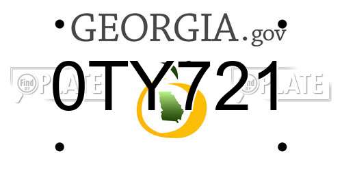 0TY721 Georgia License Plate
