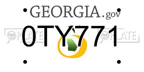 0TY771 Georgia License Plate