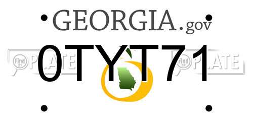 0TYT71 Georgia License Plate