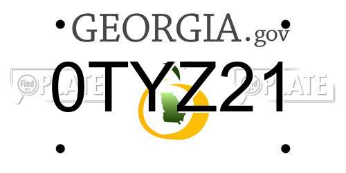 0TYZ21 Georgia License Plate