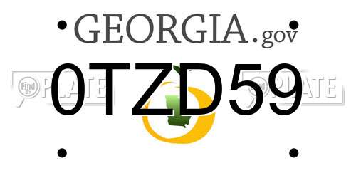 0TZD59 Georgia License Plate