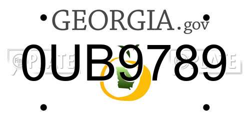0UB9789 Georgia License Plate