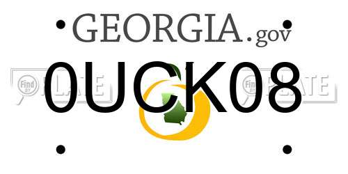 0UCK08 Georgia License Plate