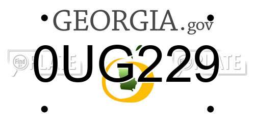 0UG229 Georgia License Plate