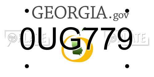 0UG779 Georgia License Plate