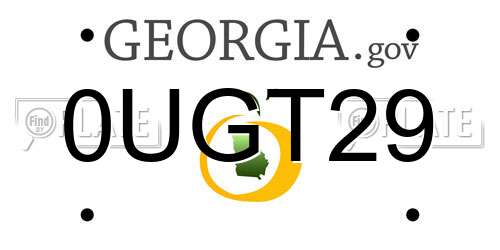 0UGT29 Georgia License Plate