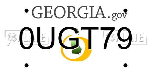 0UGT79 Georgia License Plate