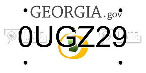 0UGZ29 Georgia License Plate