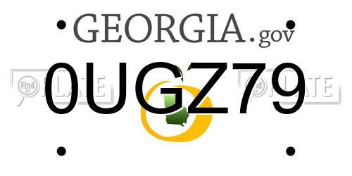 0UGZ79 Georgia License Plate