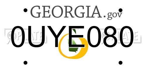0UYE080 Georgia License Plate