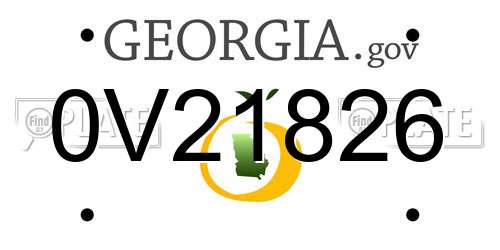 0V21826 Georgia License Plate