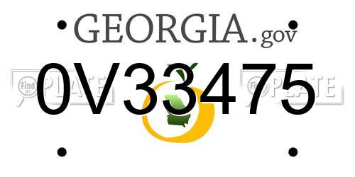0V33475 Georgia License Plate