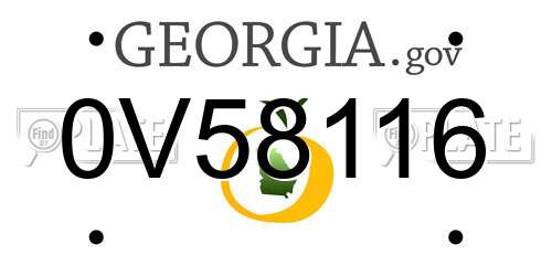 0V58116 Georgia License Plate