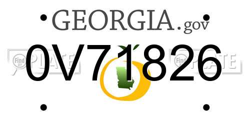 0V71826 Georgia License Plate