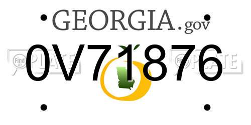 0V71876 Georgia License Plate