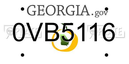 0VB5116 Georgia License Plate