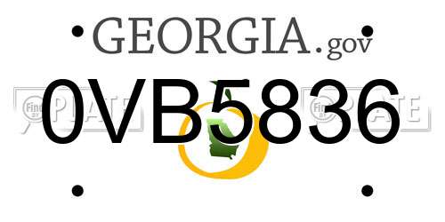 0VB5836 Georgia License Plate