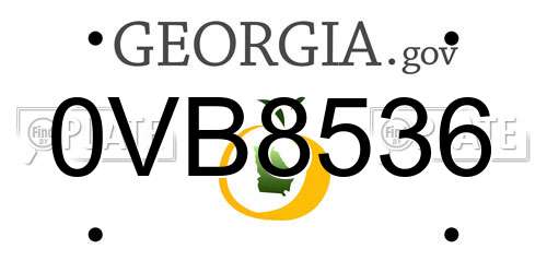 0VB8536 Georgia License Plate