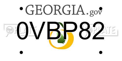 0VBP82 Georgia License Plate