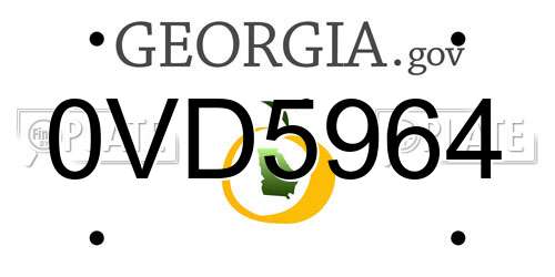 0VD5964 Georgia License Plate