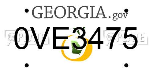 0VE3475 Georgia License Plate