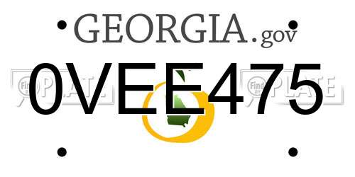 0VEE475 Georgia License Plate