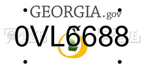 0VL6688 Georgia License Plate