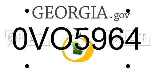 0VO5964 Georgia License Plate