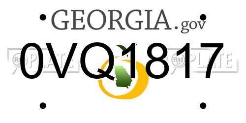 0VQ1817 Georgia License Plate