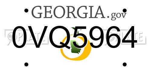 0VQ5964 Georgia License Plate