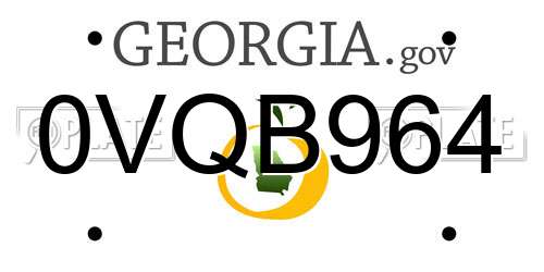 0VQB964 Georgia License Plate
