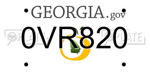 0VR820 Georgia License Plate
