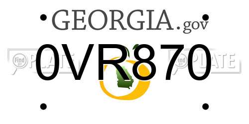 0VR870 Georgia License Plate