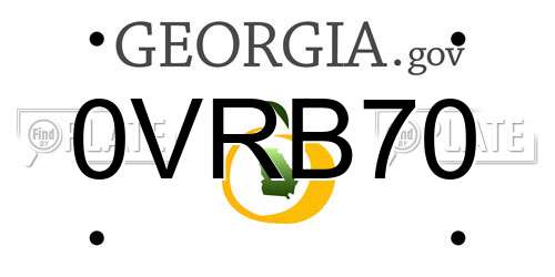 0VRB70 Georgia License Plate