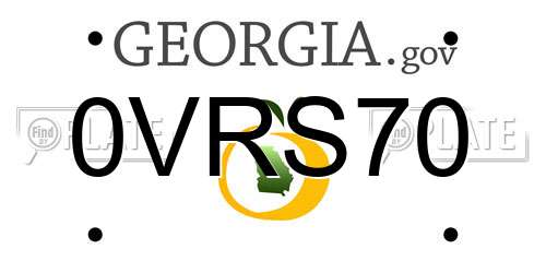 0VRS70 Georgia License Plate