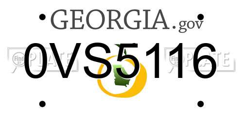 0VS5116 Georgia License Plate